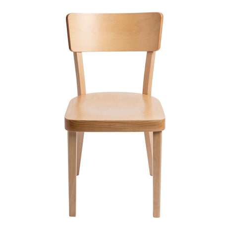 Fameg Plain Side Chairs Natural Beech (Pack of 2) - DC356 Wooden Dining Chairs Fameg   