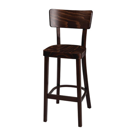 Fameg Plain Highstool Walnut Finish - DC357 Wooden Stools Fameg   