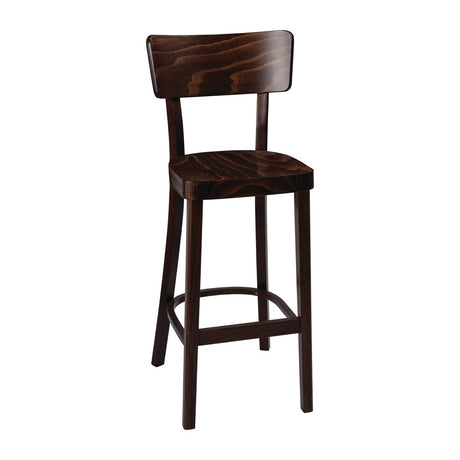 Fameg Plain Highstool Walnut Finish - DC357 Wooden Stools Fameg   