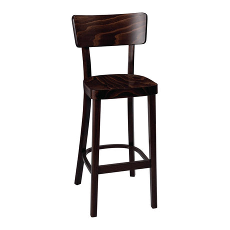 Fameg Plain Highstool Walnut Finish - DC357 Wooden Stools Fameg   