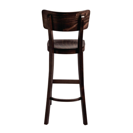 Fameg Plain Highstool Walnut Finish - DC357 Wooden Stools Fameg   