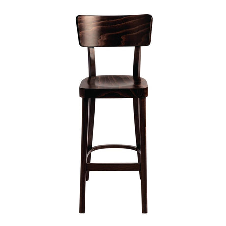 Fameg Plain Highstool Walnut Finish - DC357 Wooden Stools Fameg   