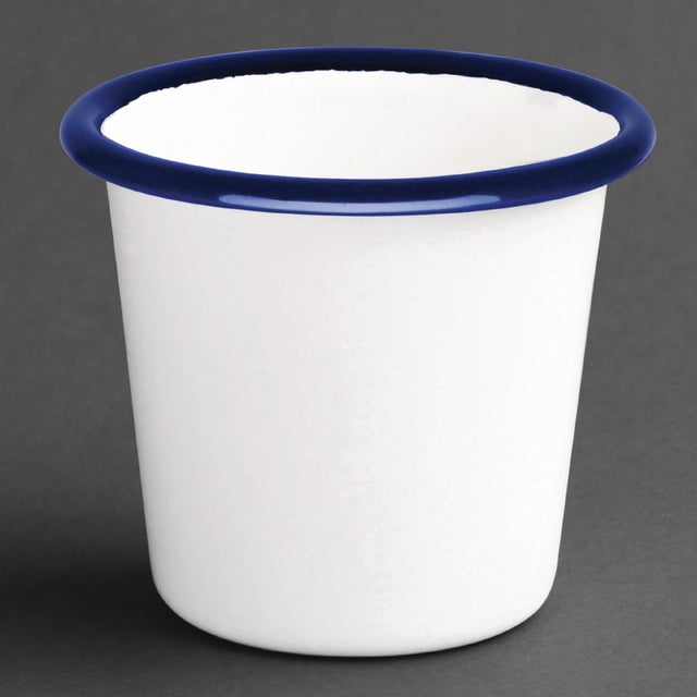 Olympia Enamel Sauce Cup White and Blue (Pack of 6) - DC383 Cups and Mugs Olympia