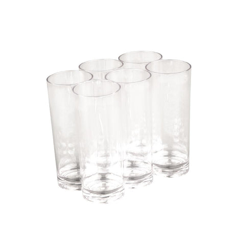 Olympia Kristallon Polycarbonate Hi Ball Glasses Clear 360ml (Pack of 6) - DC924 Plastic Drinkware Olympia   