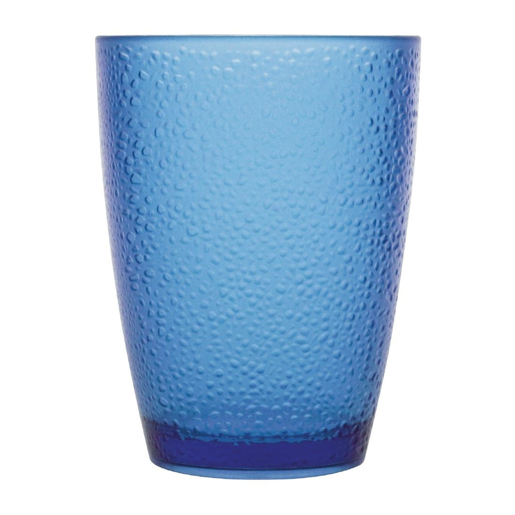 Olympia Kristallon Polycarbonate Tumbler Pebbled Blue 275ml (Pack of 6) - DC929 Plastic Drinkware Olympia   