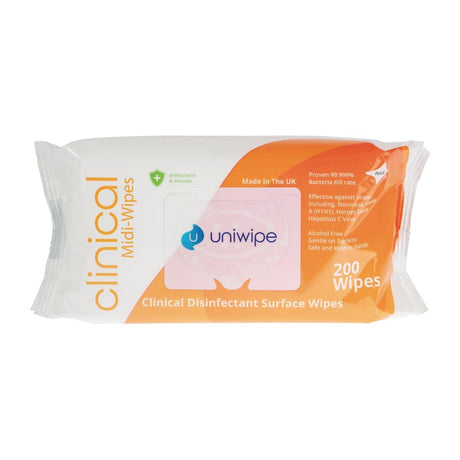 Uniwipe Clinical Disinfectant Surface Wipes (Pack of 200) - DF234  Uniwipe   