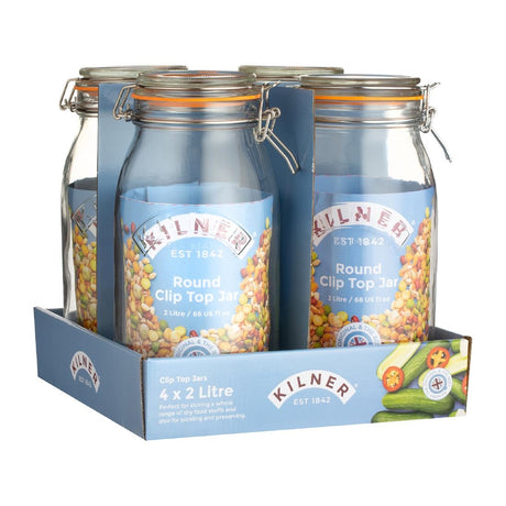 Kilner Clip Top Round 2Ltr (Pack of 4) - DK793  Kilner   