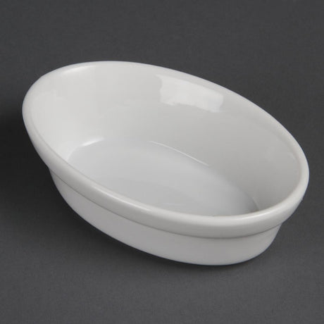 Olympia Whiteware Oval Pie Bowls 145mm (Pack of 6) - DK806 Bowls Olympia