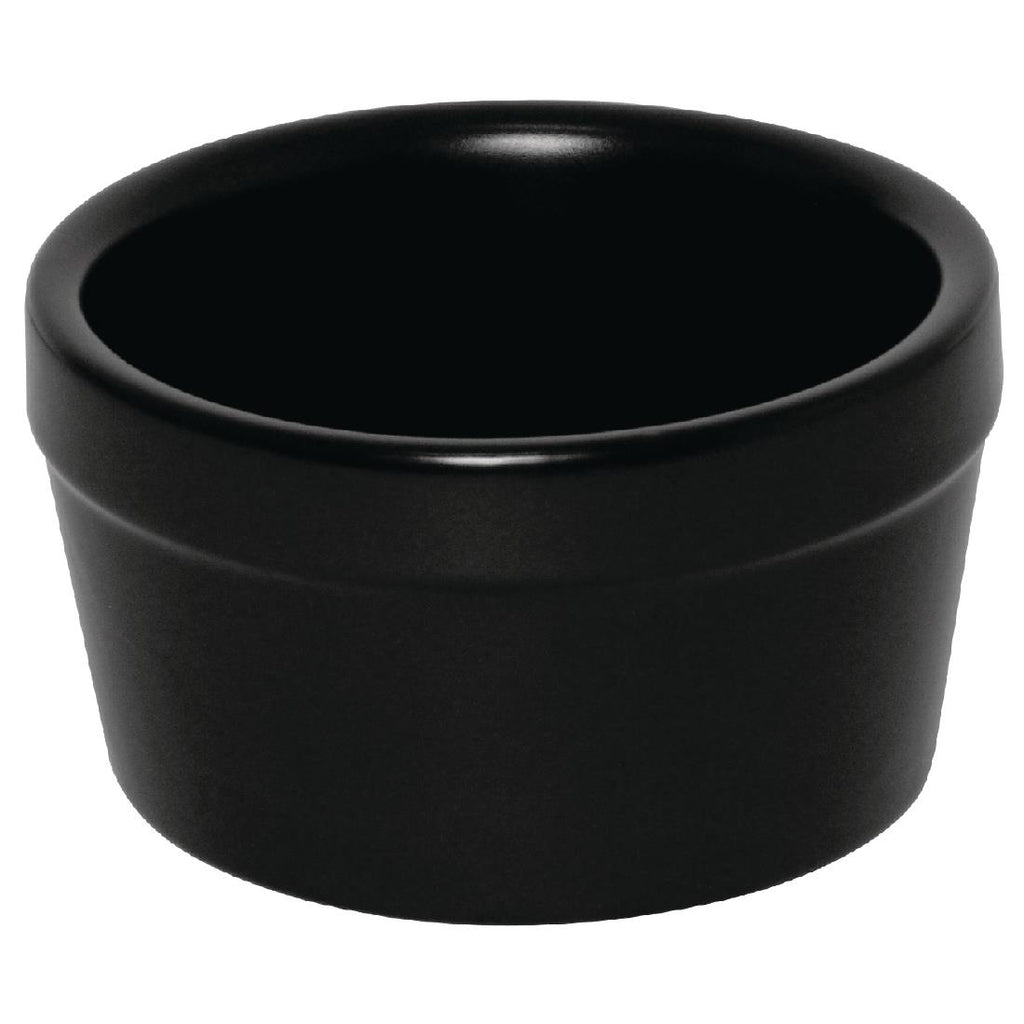 Olympia Mediterranean Ramekins Black 77mm (Pack of 6) - DK830 Olympia Crockery Olympia   