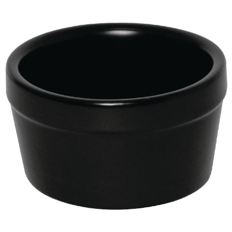 Olympia Mediterranean Ramekins Black 95mm (Pack of 6) - DK831 Olympia Crockery Olympia   