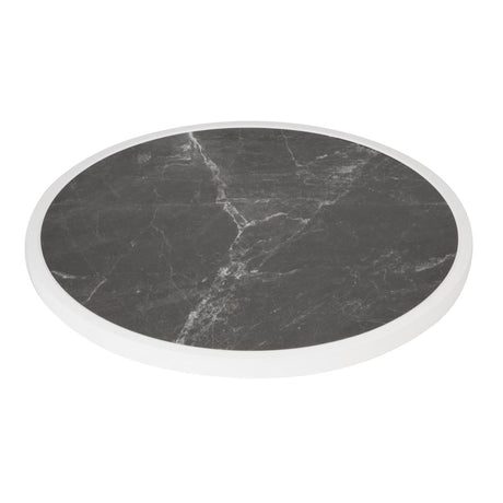 Bolero Fibre Glass Round Table Top Dark Granite Effect 580mm - DL487 Stone Effect Table Tops Bolero   