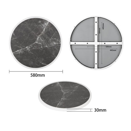 Bolero Fibre Glass Round Table Top Dark Granite Effect 580mm - DL487 Stone Effect Table Tops Bolero   