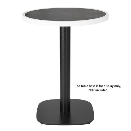 Bolero Fibre Glass Round Table Top Dark Granite Effect 580mm - DL487 Stone Effect Table Tops Bolero   