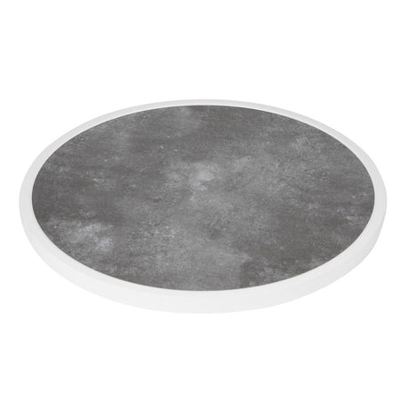 Bolero Fibre Glass Round Table Top Dark Stone Effect 580mm - DL488 Stone Effect Table Tops Bolero   