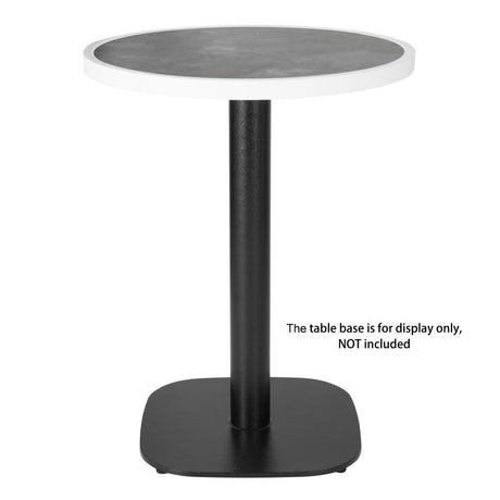 Bolero Fibre Glass Round Table Top Dark Stone Effect 580mm - DL488 Stone Effect Table Tops Bolero   