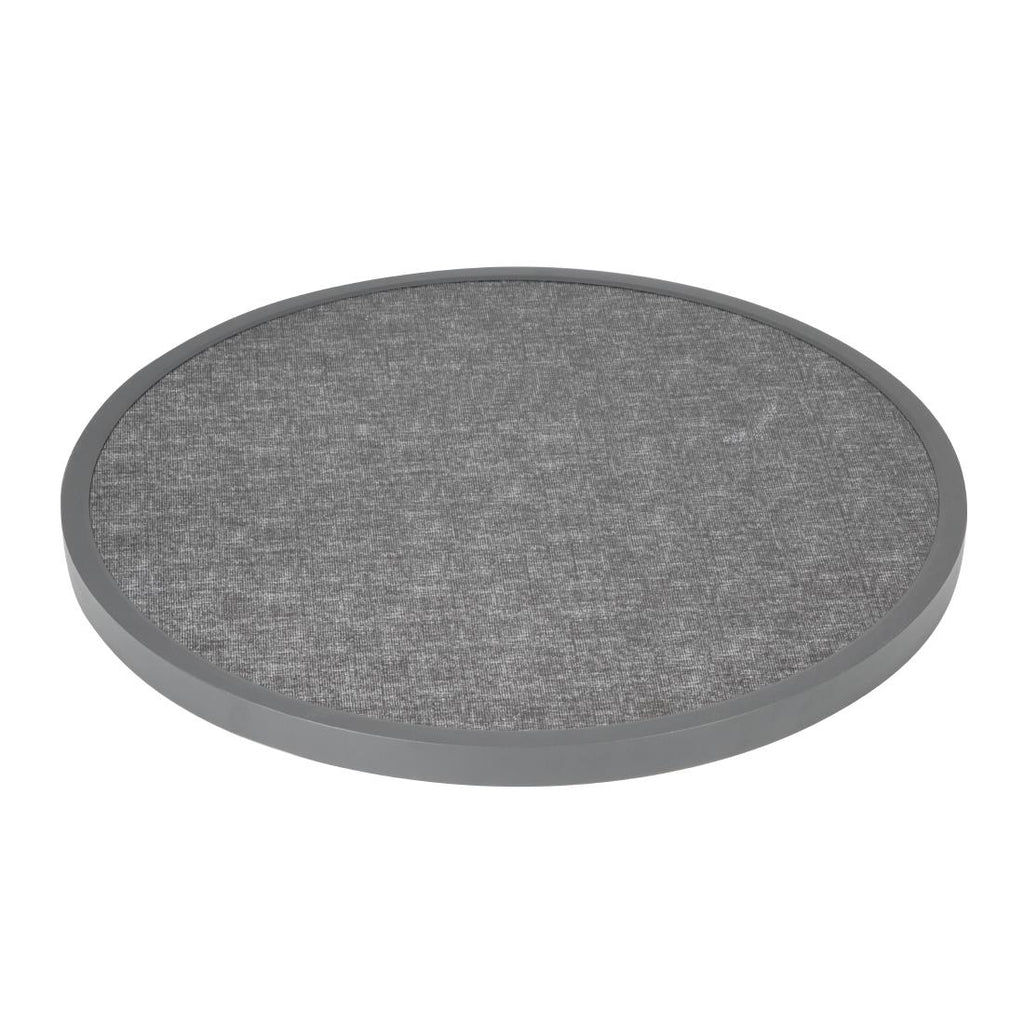 Bolero Fibre Glass Round Table Top Brushed Black 580mm - DL489 Stone Effect Table Tops Bolero   