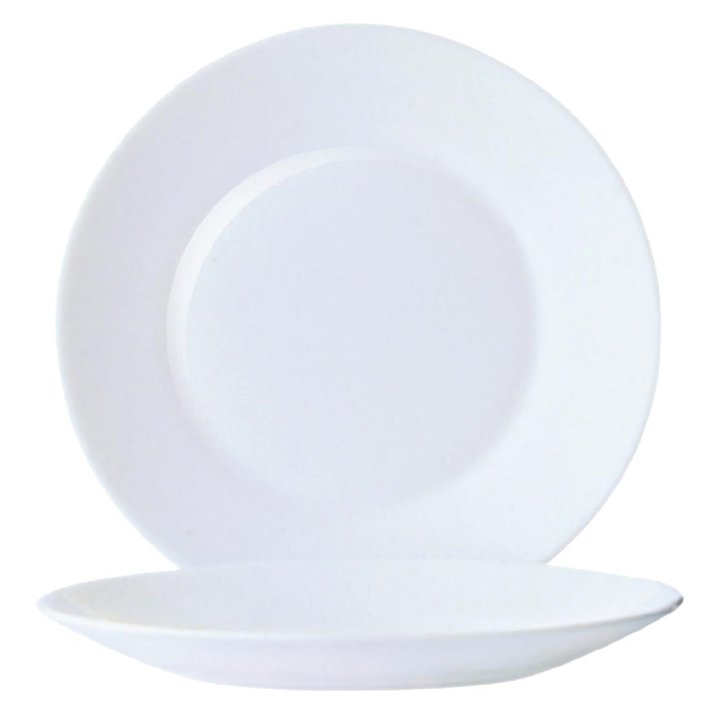 Arcoroc Opal Restaurant Wide Rim Plates 235mm (Pack of 6) - DP065 Arcoroc Crockery Arcoroc   