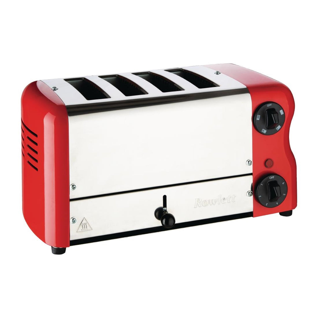 Rowlett Esprit 4 Slot Toaster Traffic Red w/2x Additional Elements & Sandwich Cage - CH184  Rowlett   