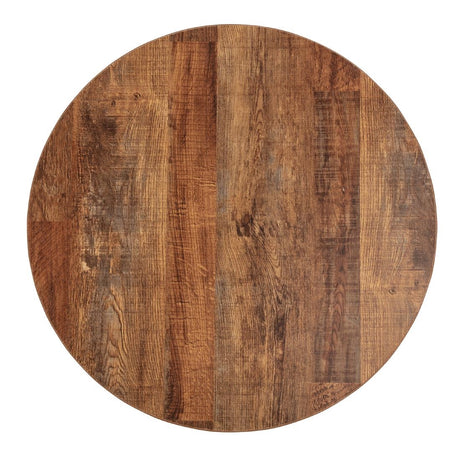 Bolero Pre-Drilled Round Table Top Urban Dark 600mm - DR822 Wood Effect Table Tops Bolero   