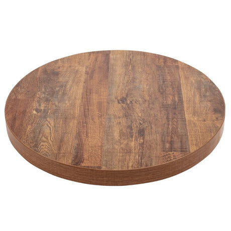 Bolero Pre-Drilled Round Table Top Urban Dark 600mm - DR822 Wood Effect Table Tops Bolero   