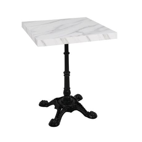 Bolero Pre-Drilled Square Table Top Marble Effect 600mm - DT444 Stone Effect Table Tops Bolero   