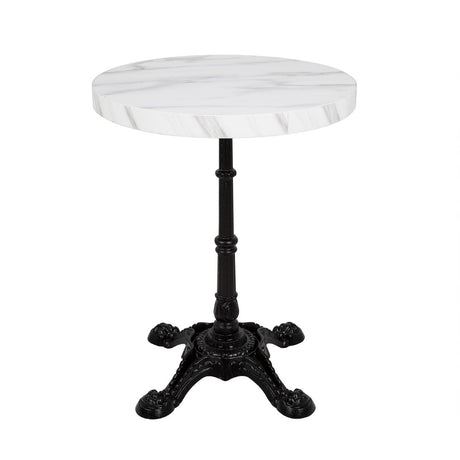 Bolero Pre-drilled Round Table Top Marble Effect 600mm - DT445 Stone Effect Table Tops Bolero   