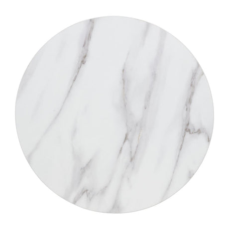 Bolero Pre-drilled Round Table Top Marble Effect 600mm - DT445 Stone Effect Table Tops Bolero   