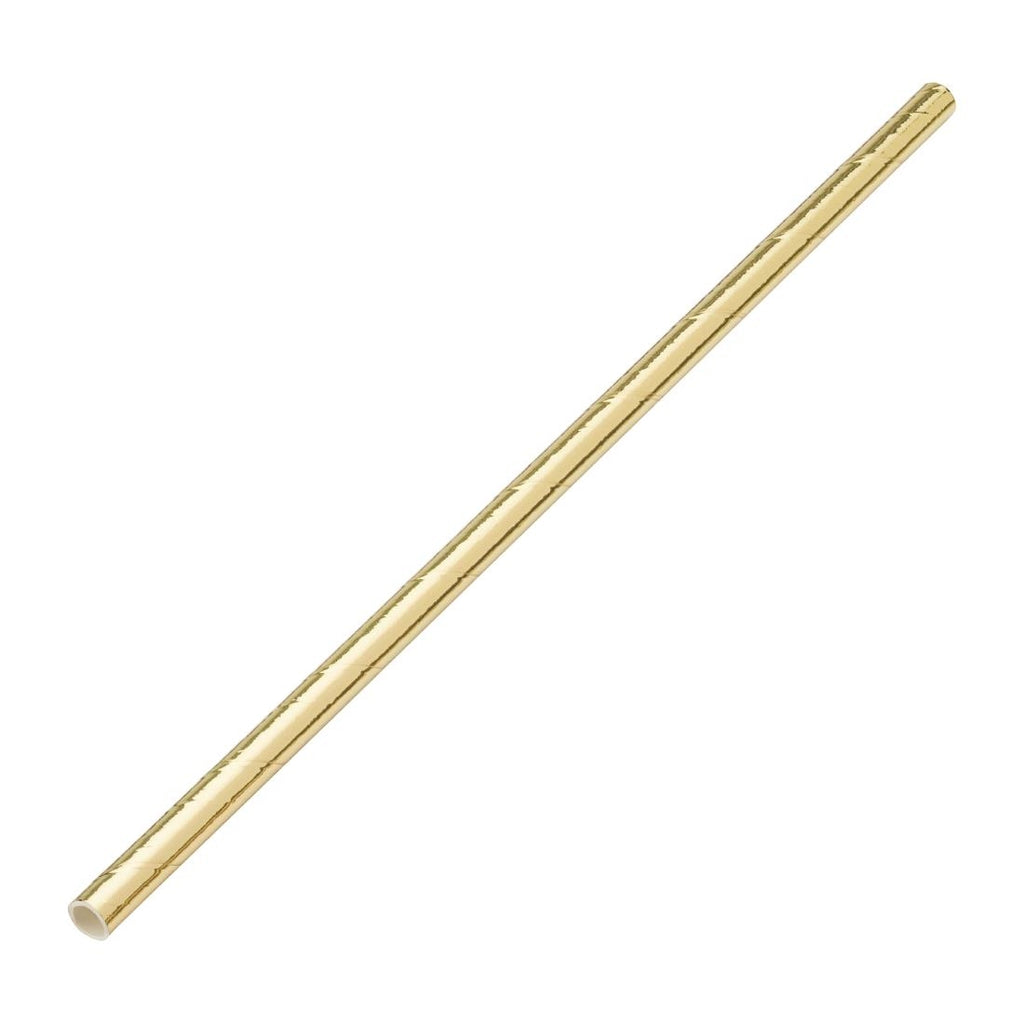 Utopia Biodegradable Paper Straws Gold (Pack of 250) - DW192  Utopia   