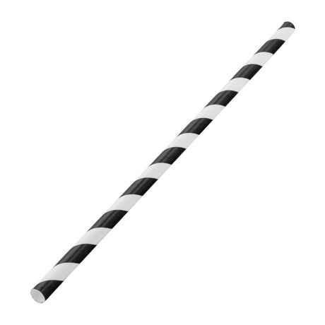 Utopia Biodegradable Paper Straws Black Stripes (Pack of 250) - DW196  Utopia   