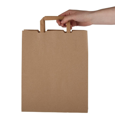 Vegware Compostable Recycled Paper Carrier Bags Large (Pack of 250) - DW628 Paper Bags Vegware   