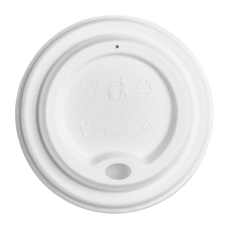 Vegware Hot Cup Lid Moulded Fibre 79-Series (Pack of 1000) - DX579 Disposable Cups Vegware   