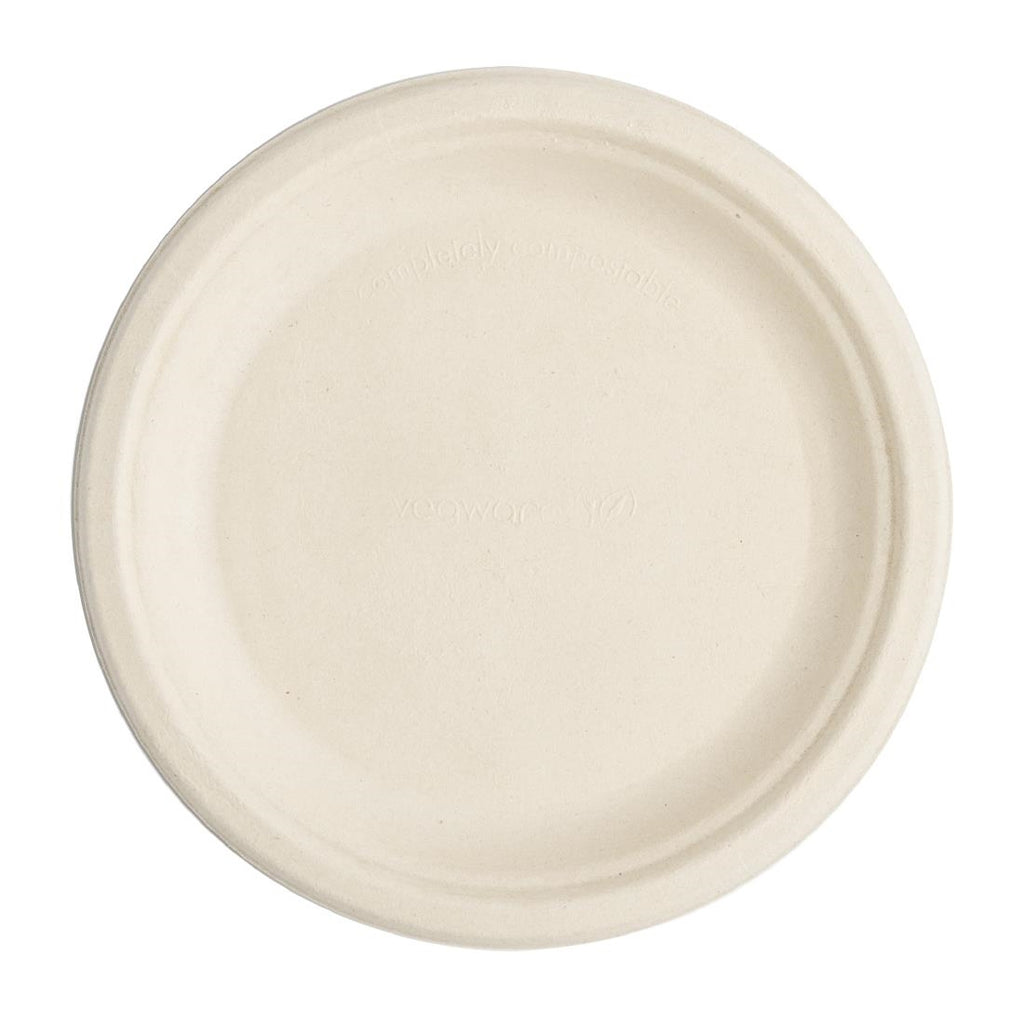 Vegware Compostable Nourish Moulded Fibre Plate Natural 7"/178mm (Pack of 500) - DX582 Disposable Plates & Bowls Vegware   