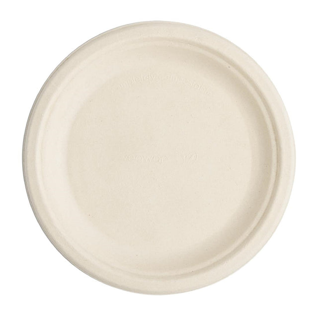 Vegware Compostable Nourish Moulded Fibre Plate Natural 7"/178mm (Pack of 500) - DX582 Disposable Plates & Bowls Vegware   