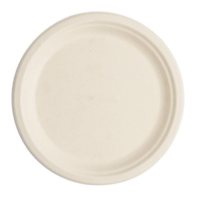 Vegware Compostable Nourish Moulded Fibre Plate Natural 9"/226mm (Pack of 500) - DX583 Disposable Plates & Bowls Vegware   