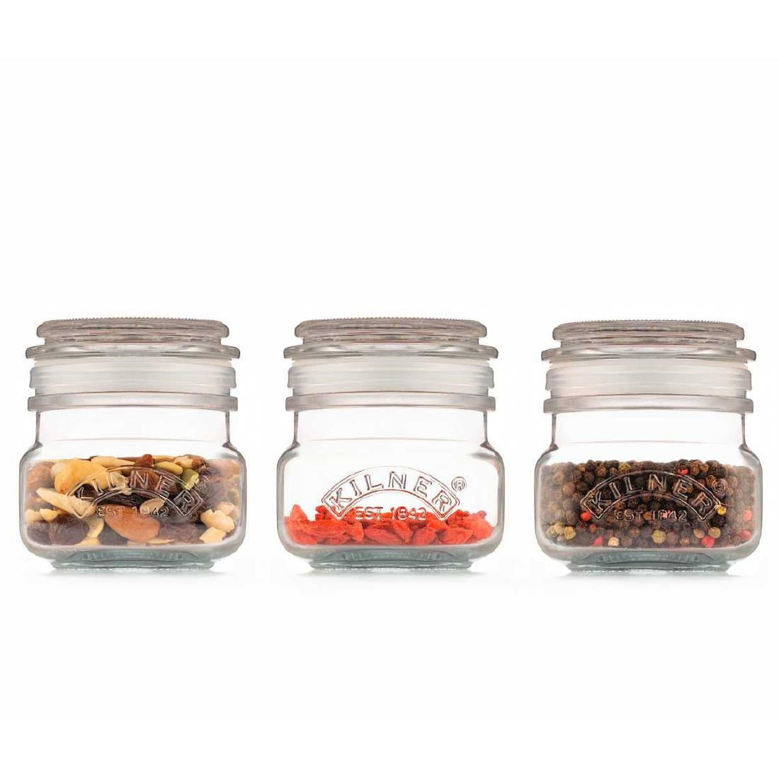 Kilner Square Push Top Jars 250ml (Pack 3) - DX953  Kilner   