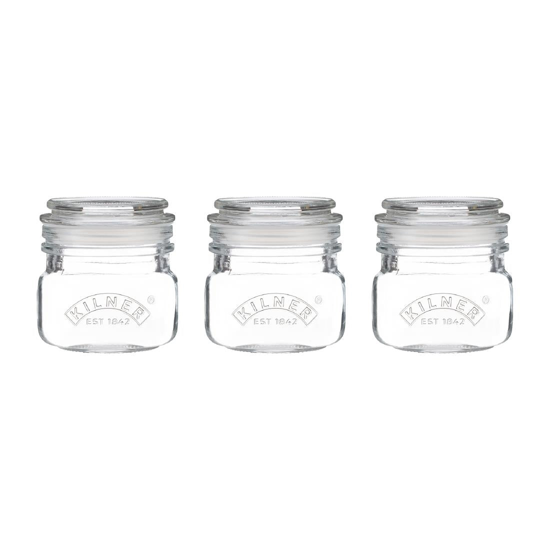 Kilner Square Push Top Jars 250ml (Pack 3) - DX953  Kilner   