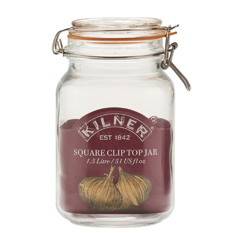 Kilner Square Clip Top Jar 1.5Ltr (Pack 4)          - DX963  Kilner   