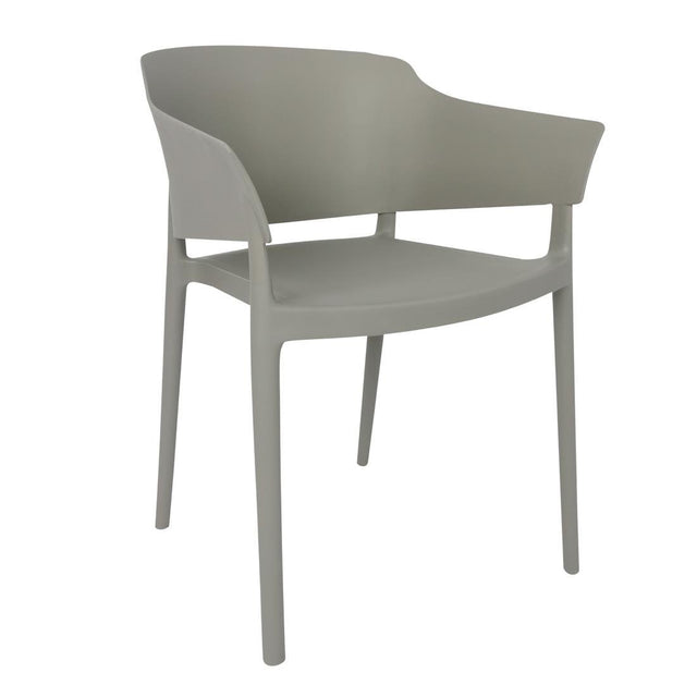 Bolero Lorenzo Cafe Chairs Medium Grey (Pack of 2) - DX970 Plastic Chairs Bolero   