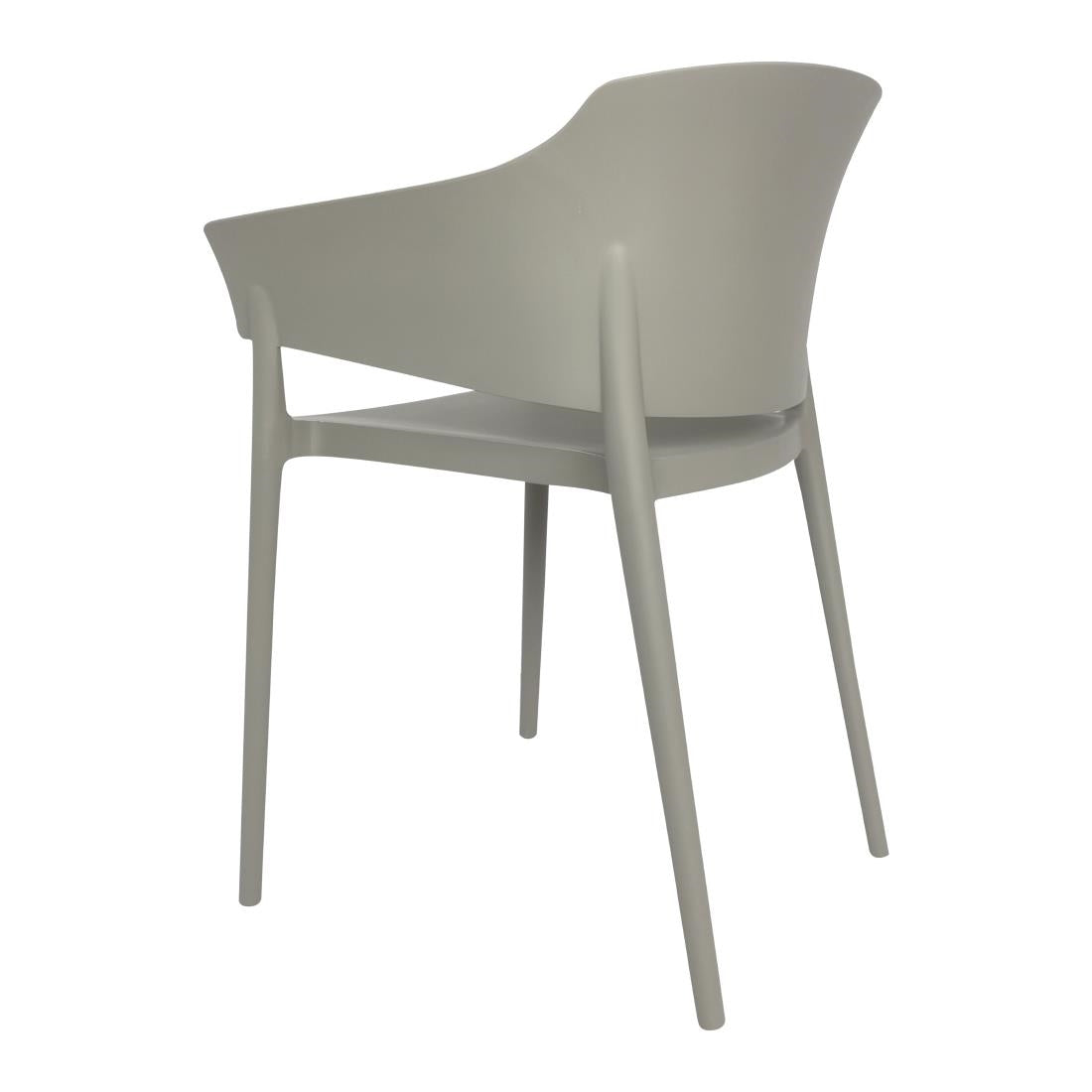 Bolero Lorenzo Cafe Chairs Medium Grey (Pack of 2) - DX970 Plastic Chairs Bolero   