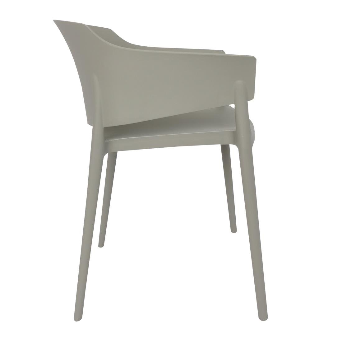 Bolero Lorenzo Cafe Chairs Medium Grey (Pack of 2) - DX970 Plastic Chairs Bolero   