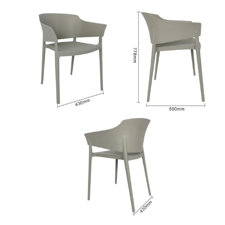 Bolero Lorenzo Cafe Chairs Medium Grey (Pack of 2) - DX970 Plastic Chairs Bolero   