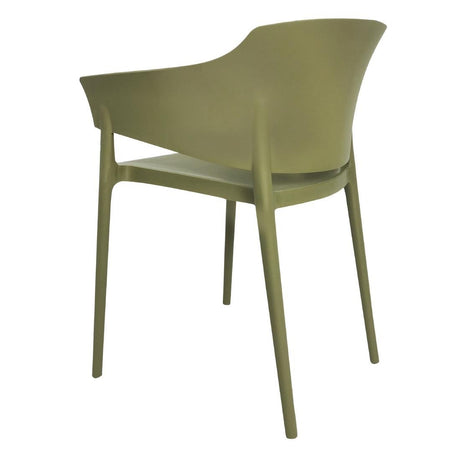 Bolero Lorenzo Cafe Chairs Green Tea (Pack of 2) - DX971 Plastic Chairs Bolero   