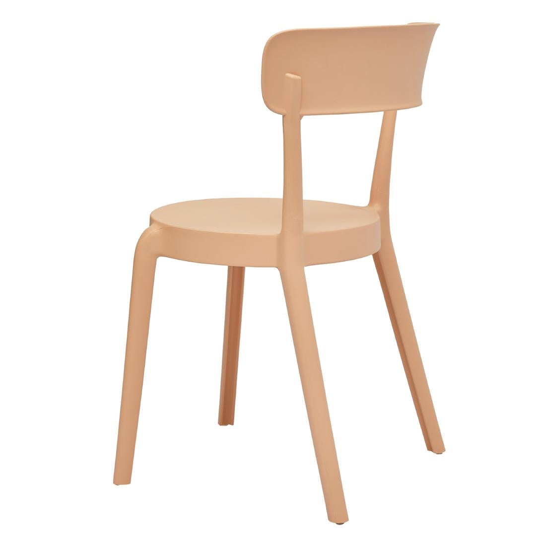 Bolero Mila Café Chairs Light Salmon (Pack of 2) - DX975 Plastic Chairs Bolero   