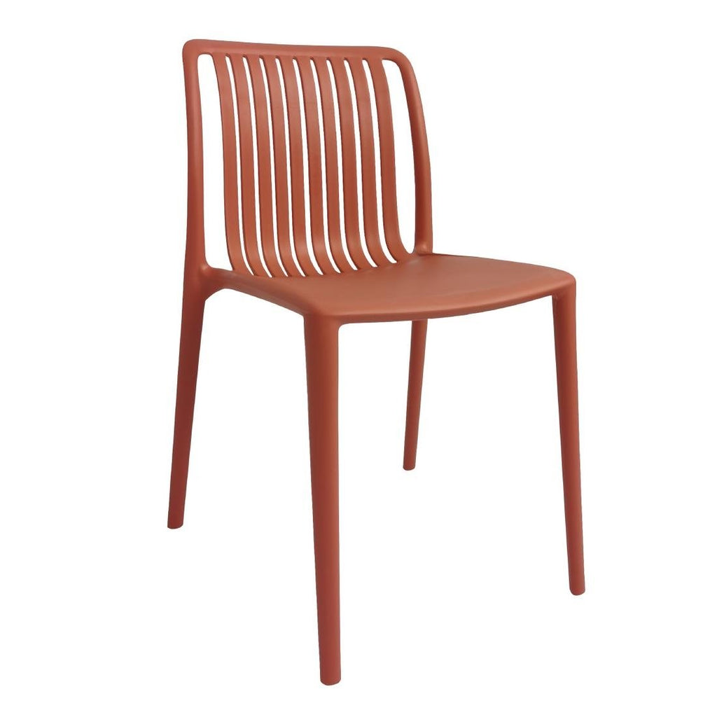 Bolero Verona Café Chairs Mild Orange (Pack of 2) - DX977 Plastic Chairs Bolero   