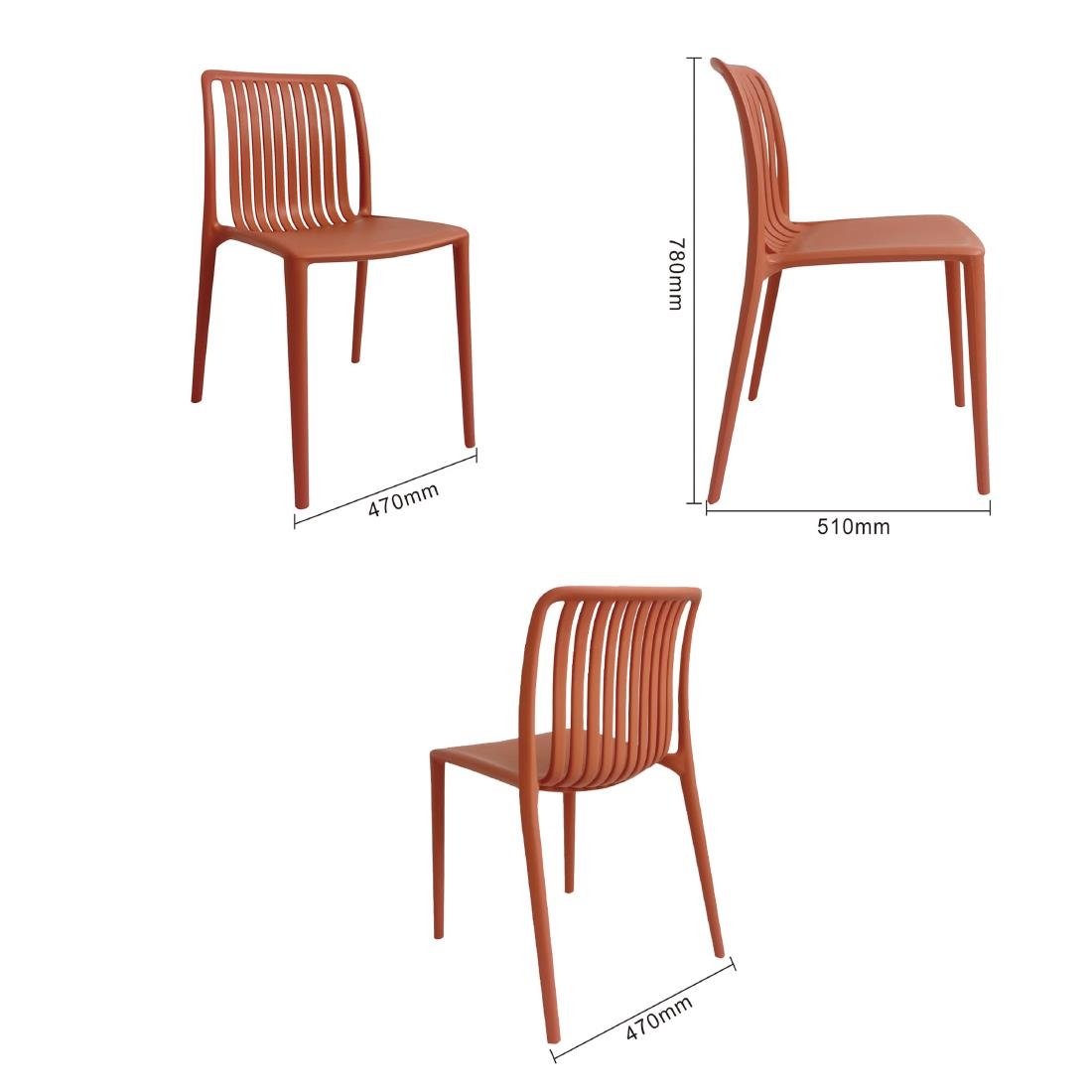 Bolero Verona Café Chairs Mild Orange (Pack of 2) - DX977 Plastic Chairs Bolero   