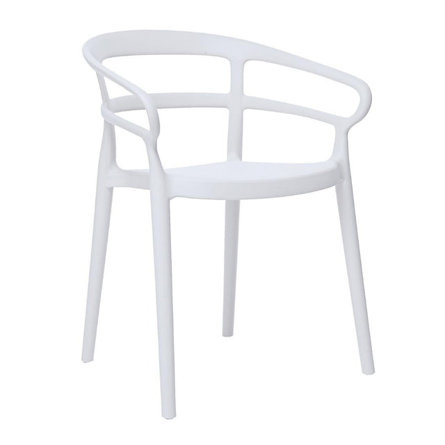 Bolero Mateo Café Chairs White (Pack of 2) - DX979 Plastic Chairs Bolero   