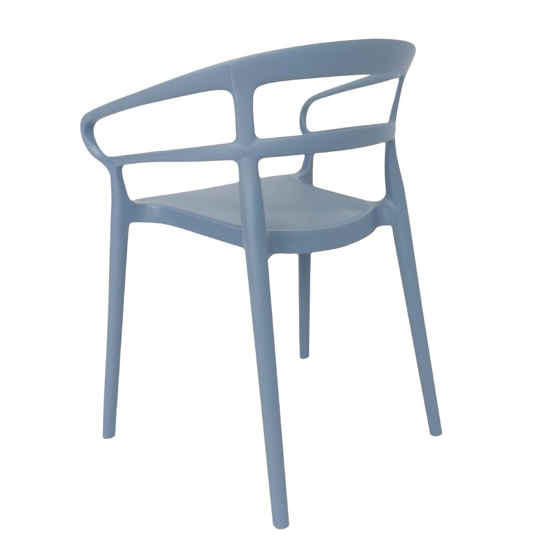 Bolero Mateo Café Chairs Slate Blue (Pack of 2) - DX980 Plastic Chairs Bolero   