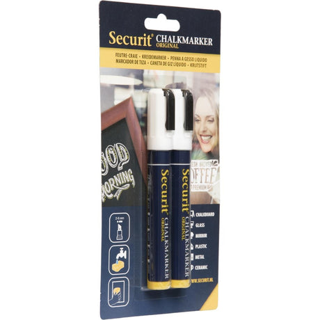 Chalk Markers White (Pack of 2) - DY307  Securit   