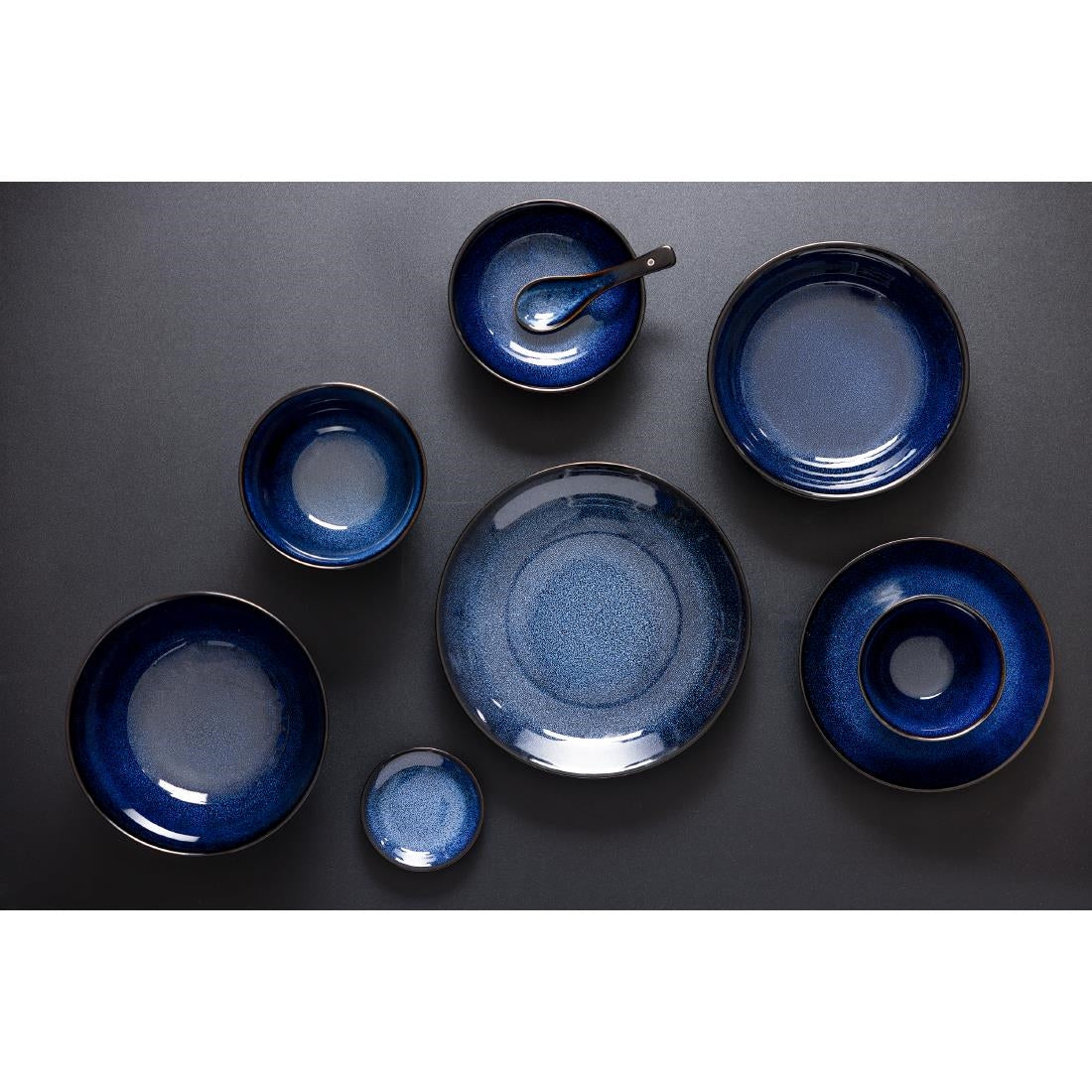 Olympia Luna Midnight Blue Soup Spoons (Pack of 12) - DZ771 Spoons Olympia