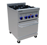 Empire 4 Burner Heavy Duty Gas Oven Range Stove - EMP-80-AS-24-L 4 & 6 Burner Ovens Empire   